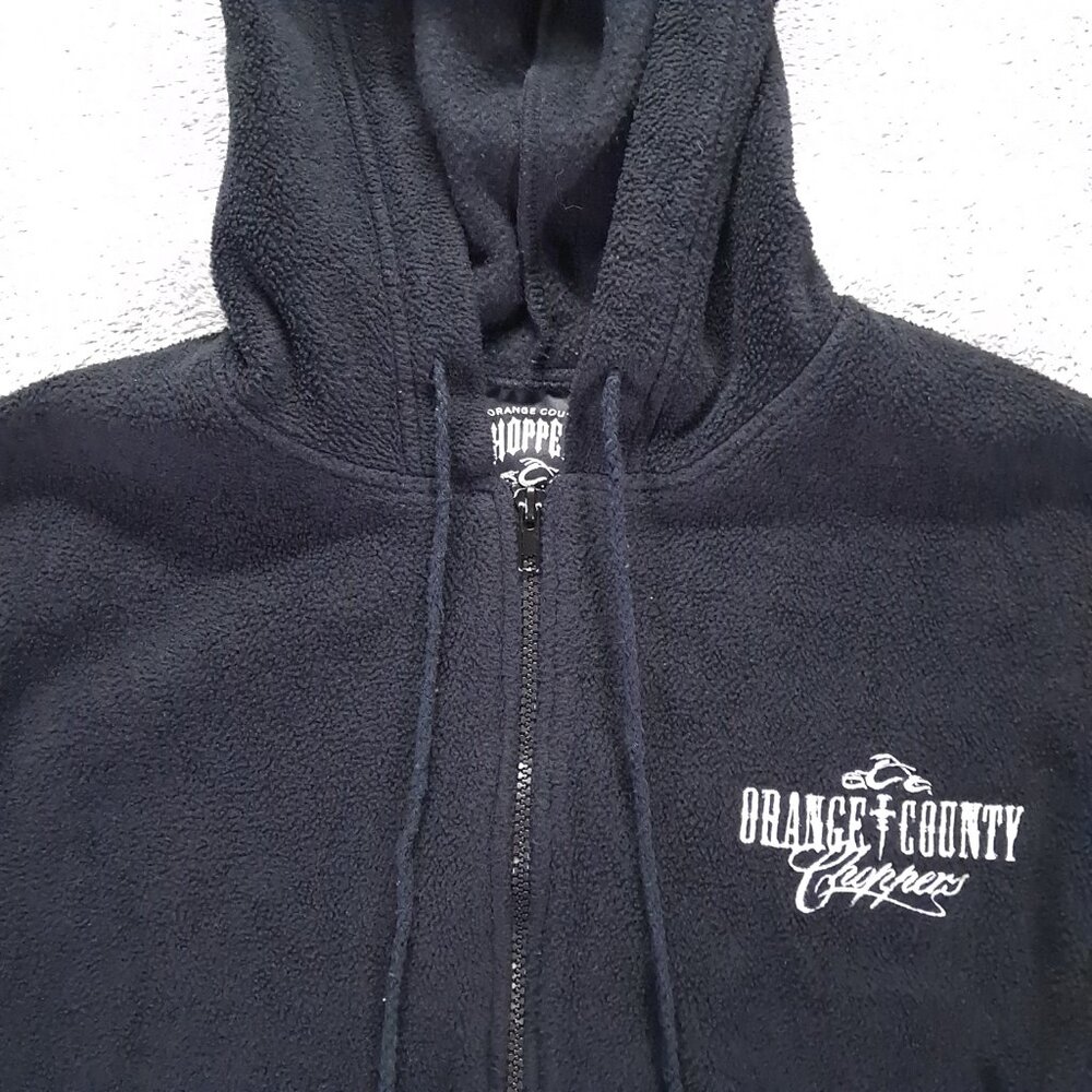 Orange County Choppers Hoodie Women Size L Fleece Full ZIp Black Pink - Picture 3 of 10